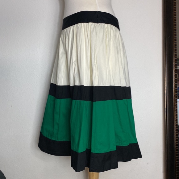 Phase Eight Color Block Cotton A-Line Midi Skirt, 34" Waist, Size 16 - Picture 2 of 13